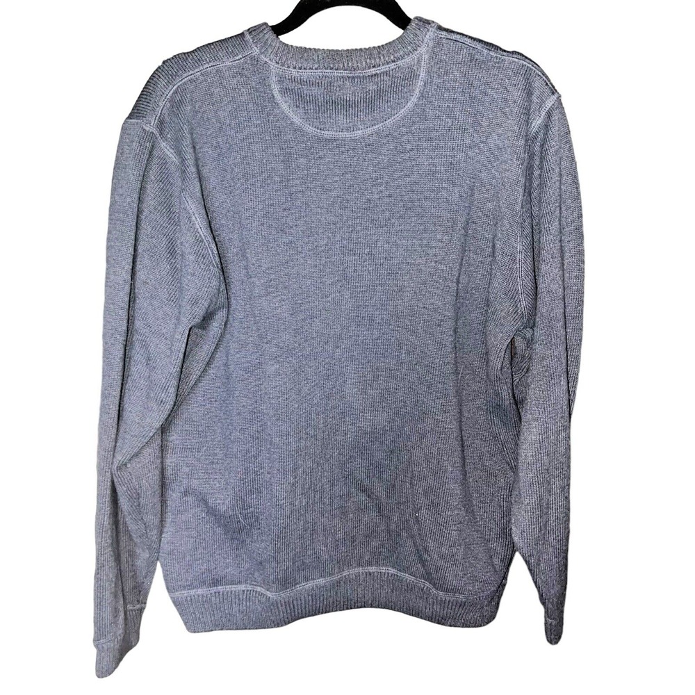 Gorp Core Cozy Eddie Bauer Gray Waffle Knit Crewneck Sweater Pullover - Picture 2 of 15